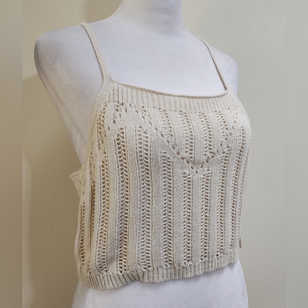 NWT Cream Knit Women's Crop Top Size L